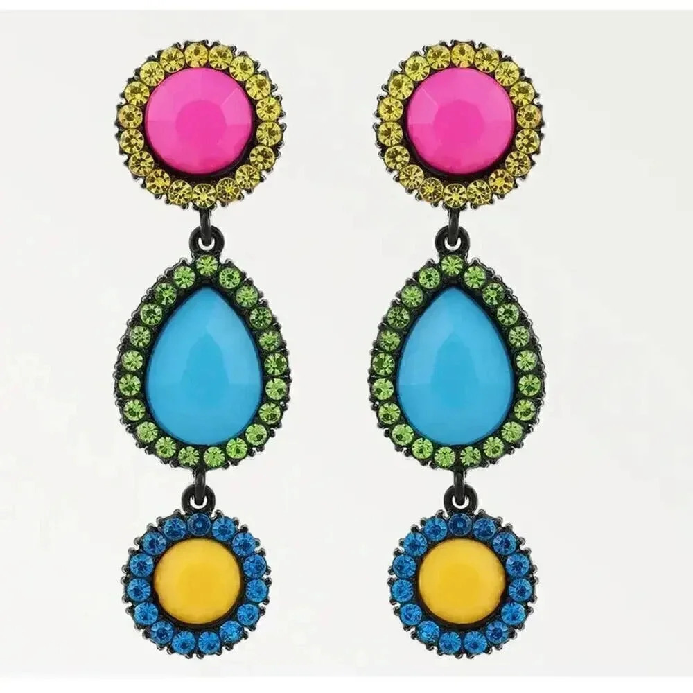 Fashion Jewelry Rhinestone Acrylic Dangle Earrings